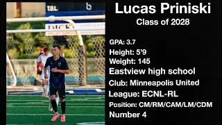 Lucas Priniski High School Soccer Highlight Reel 25-26