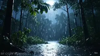 Night Rainfall in a Quiet City Street | Gentle Rain Sounds for Sleep, Study, Focus & Relaxation