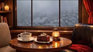Winter Jazz | Cozy warm cafe during a Blizzard |