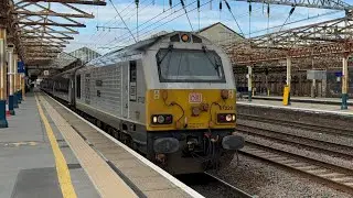 Triple head 66&rsquo;s on track train, LSL 37 hauls coaches into Crewe H.S. & services at Crewe (11/3/25)