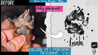 Pet Paw Print on Procreate | DIGITAL Pet Pawprint keepsake |Beginner Tutorial| Pet Portrait| Ep: 11
