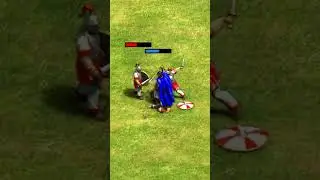 Teutonic Knight vs 3 Huskarls (AoE2) #Shorts