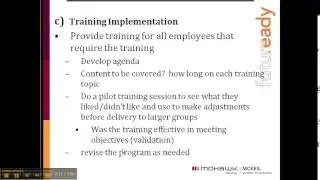 Chapter 8 and 9 - Video 1: Training Implementation and Follow-Up