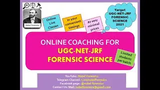ONLINE COACHING FOR UGCNET-JRF-FORENSIC SCIENCE || NOBEL FORENSICS || UGCNET2021 || FORENSIC SCIENCE