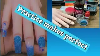 How to Acrylic nails on practice hand/Beginner Friendly