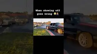 Takuache Crashes into Truck Tryna Show off at the Truck Meet #takuache #carcrashes #silverado #truck