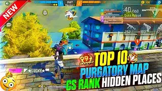 TOP 10 PURGATORY MAP HIDDEN PLACES FOR CS RANK 😍 || cs rank tips and tricks | without friends 🥳