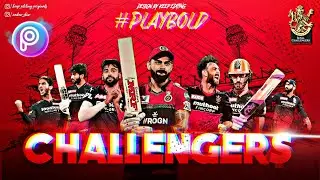 RCB Poster Design in PicsArt App || Easy Cricket Poster Editing ft.@royalchallengersbengaluruYT 🔥