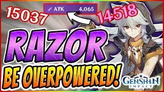 MAKE RAZOR OVERPOWERED WITH 4000 ATK BUILD | Showcase and Build AR 40+ | Genshin Impact Guide