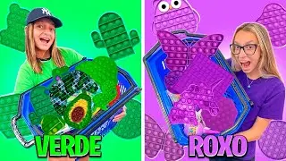 COMPRINHAS DE FIDGET TOYS VERDE VS ROXO / ft. @FamilyFun5