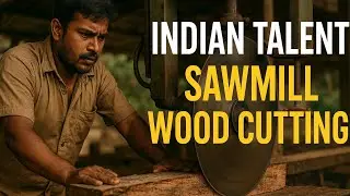 Indian Talent One Hand Amazing Sawmil Wood Degine Cutting 🔥#wood #woodworking #machine #viralvideo 