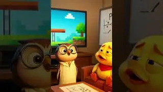 Teaching Owl to Play Games &ndash; Sunny Falls Asleep Waiting #kid#duck #owllearningtech #funny #animation