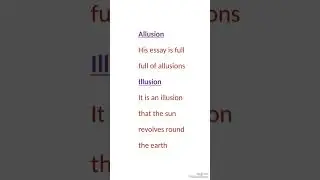 allusion and illusion /pair of words #learning #grammer #pair of words