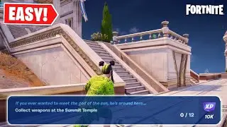 Collect Weapons at the Summit Temple (12) | Fortnite Week 8 Challenge