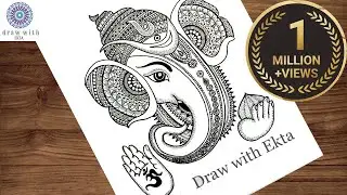 Ganesha Drawing / Easy Zentangle Art / How to draw Ganesha / Mandala Art / Lord Ganesha