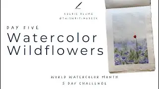 Easy Watercolor Wildflowers | World Watercolor Month Challenge