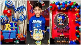 DIY Sonic Birthday Decoration at Home | Rayan&rsquo;s 7th Birthday Setup | Party Decor #pearlsofLife 