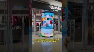 Cylindrical led screen in shopping mall！