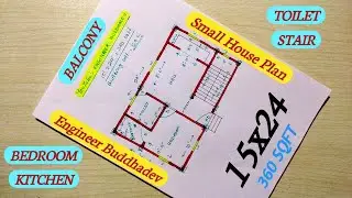 15x24 SMALL BUILDING PLAN | 360 SQFT HOUSE PLAN DESIGN | 15 X 24 SQFT MAKAN KA NAKSHA