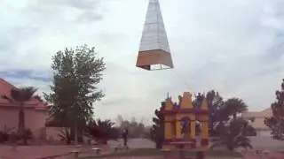 Maha Bodhi replica, final pyramid crane lifted