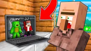 JJ and Mikey HIDE INSIDE LAPTOP To Prank Villager in Minecraft - Maizen