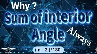 Sum of interior Angles of a Polygon formula Proof. In Hindi.