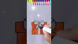 Gift Box Drawing 🎁 🎁 #shorts #viral #ytshorts #trending #giftbox #drawing #easydrawing