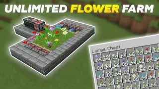Minecraft 1-Block Flower Farm Tutorial | Unlimited All Flowers (Poppy, Dandelion, Tulip & More)