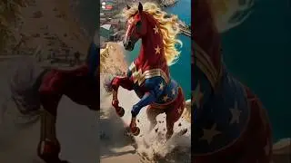 Superheroes as Giant Horses Rampaging the city #marvel#spiderman#dc