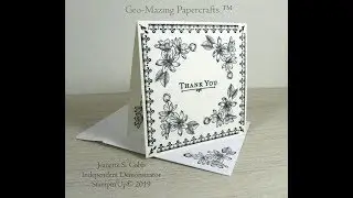 One Layer Monochromatic Square Thank You Card with Custom Envelope