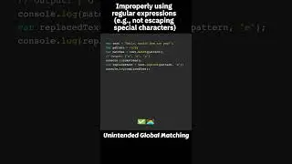 Improperly using regular expressions (e.g., not escaping special characters) 