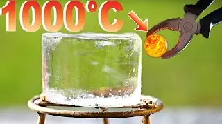 Red hot ball vs clear ice #satisfying #experiment #science #rhcb