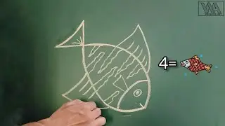 How to Draw a Fish Using the Number 4 - Easy Step-by-Step Tutorial #fish #drawing
