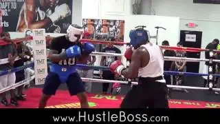 Raw Footage: Lanell Bellows spars Chyre Anderson inside the Mayweather Boxing Club