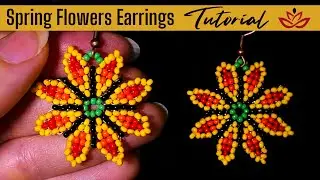 NEW! Spring Beaded Flowers Earrings - EASY Circular Stitch Tutorial