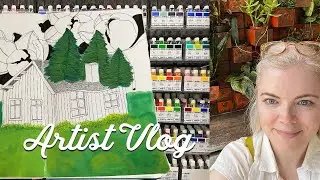 Artist vlog: Buying art supplies, visiting a local art gallery, riding my bike, making art. #vlog