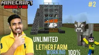 Minecraft Unlimited Lether+cookd beef Farm 1.18 100% working ll Minecraft Hardcore Hindi Gameplay #2
