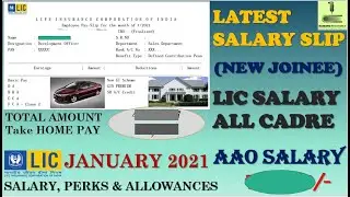 LIC ADO, AAO, ASSISTANT LATEST SALARY with SALARY SLIP of JANUARY 2021 || Perks & Reimbursement |😍🤑