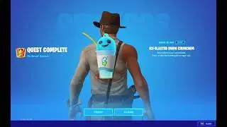 (No Sweat Quest) Land after jumping from the battle bus during the no sweat Summer Event Fortnite!