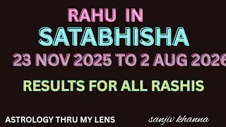 RAHU ENTERS SATABHISHA NAKSHATRA......IMPACT ON ALL RASHIS....23RD NOV 25 TO 2ND AUG 26
