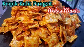 IDE JUALAN CEMILAN MURAH‼️KRIPIK KULIT PANGSIT PEDAS MANIS #resep #resepmasakan #enak #idejualan 