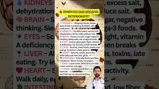 When Do Our Organs Deteriorate?