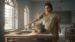 गरीब बंदर का बच्चा स्कूल के बाद  वर्क हार्ड भावुक कहानी! poor monkey story! poor monkey video! 