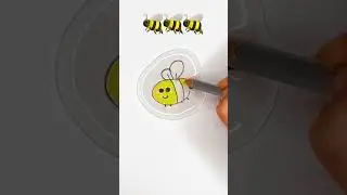 Easy Bee Drawing 🐝 But In Water 💧 Easy Art Ideas for Kids #easydrawing #art #kids #bee
