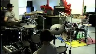 Amazing 7 year old drummers (drum trio rehearsal) - part 2