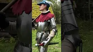 ⚔️Our weapons and clothing worn by our good friend Elthien Armory #larp #kcd2 #medieval #armor #toy