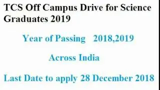 TCS RECRUITMENT FOR SCIENCE GRADUATES 2019