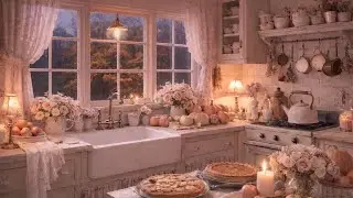 Cozy Cottagecore Kitchen Ambience with Rain Sounds (4 Hours)