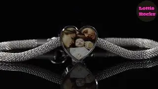 Lottie Rocks Personalized Photo Upload Heart Charm Surgical Steel Bracelet Engraved Jewelry