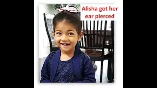 Alisha getting first time ear piercing